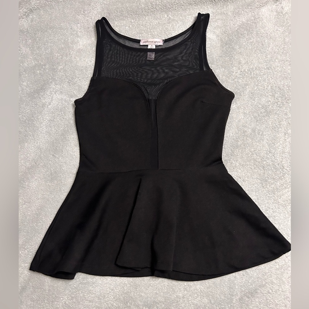 BLACK MESH TANK TOP